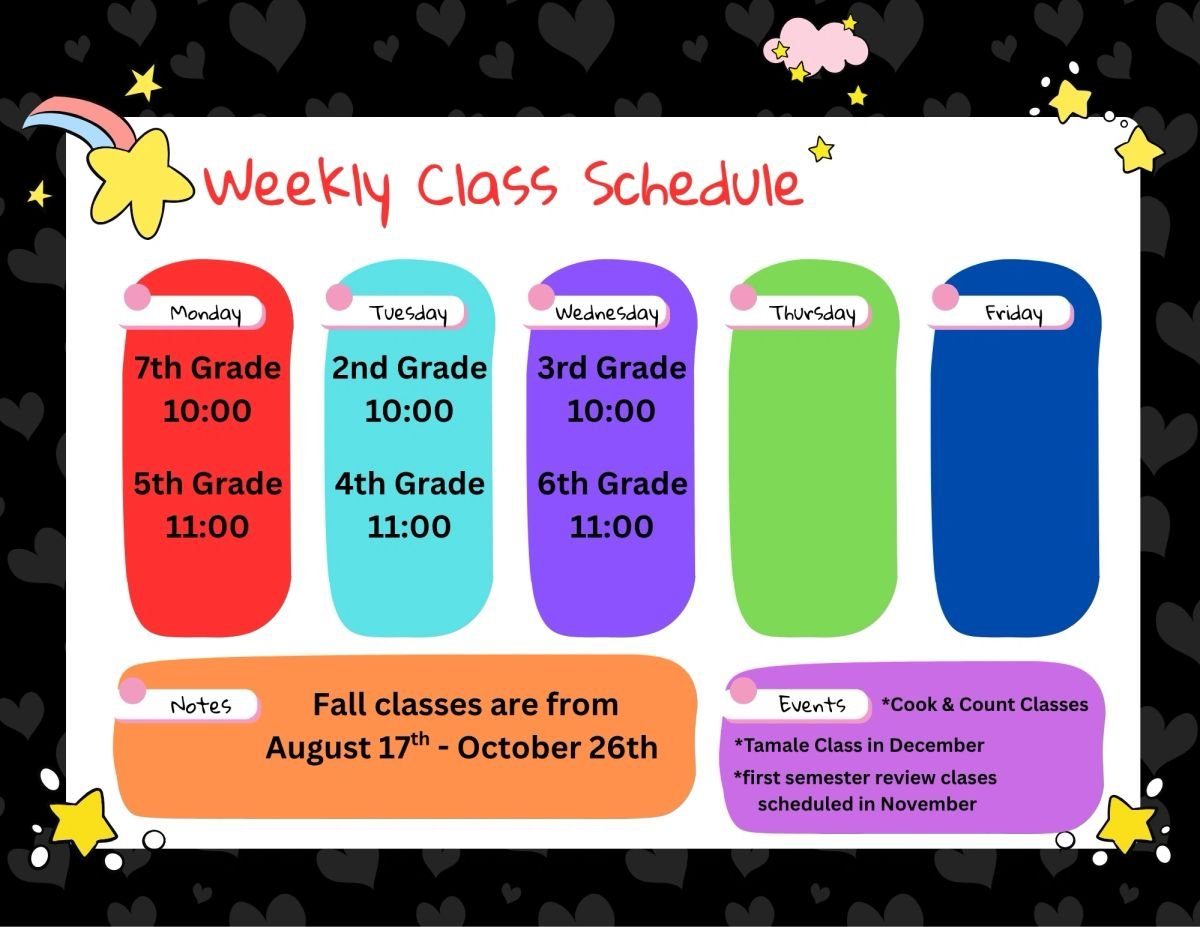 10-Week Series schedule